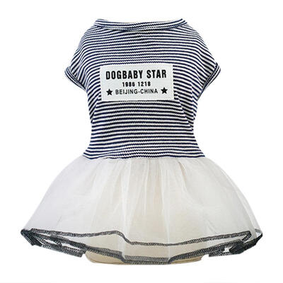

Cute Pet Clothes Summer Dog Striped Dress Dogs Mesh Wedding Dresses Skirt