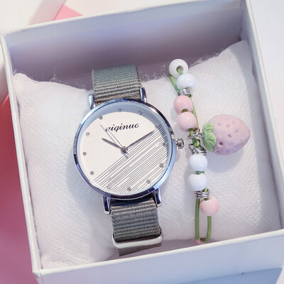 

Matcha green watch female student examination special canvas network celebrity Douyin ins college style lovely Xiao fresh