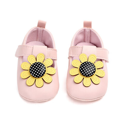 

Autumn Baby Girls Shoes Infant First Walkers Newborn Soft Sole Non-Slip Flower Pattern PU Shoes