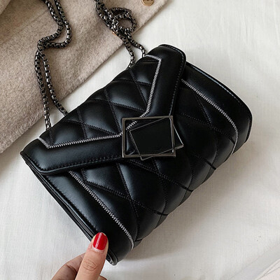 

Autumn womens bag new 2019 small fresh Korean version of Joker shoulder Messenger bag diamond chain small square bag