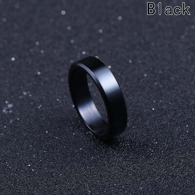 

6mm Width Titanium Stainless Steel Smooth Ring For Women Fine Jewelry