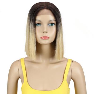 

Noble Hair Lace Wig 10 Inch 1B Color Short Straight Wigs Synthetic Wigs Hair Lace Front ombre blonde Wig