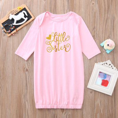 

Newborn Infant Baby Pajamas Girls Letter Print Long Sleeve Swaddle Outfits