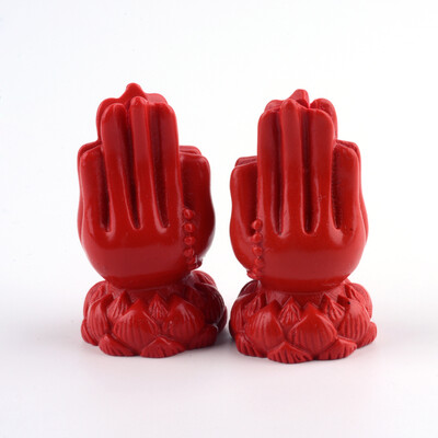 

Buddhist Jewelry Cinnabar Beads Palm FireBrick 39x225x225mm Hole 3mm