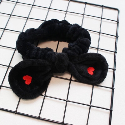 

〖Follure〗The Embroidery Love Hair Accessories Soft Nap Rabbit Ears Bowknot Headband