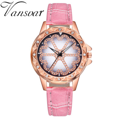 

Vansvar Watches Women Quartz Wristwatch Clock Ladies Dress Gift Watches Fashion Rose Flowers Wrist Watch Relogio Feminino 533