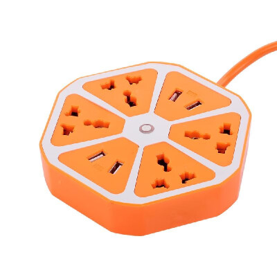 

Hexagon Charging Station Switched Socket Extension Adapter 4 USB Ports UK Plug 16MOrange