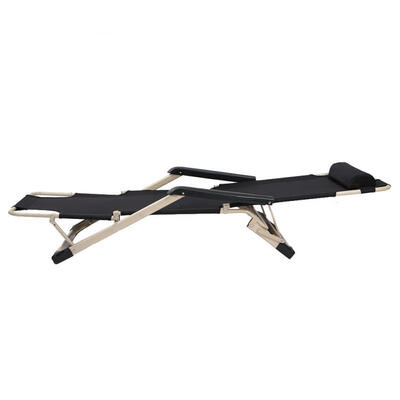 

Greensen Two Square Tubes Lengthen Black Folding Lounge Chair plus Thick Cotton Pad