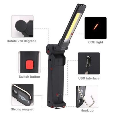 

〖Follure〗COBLED Rechargeable Magnetic Torch Flexible Inspection Lamp Cordless Worklight