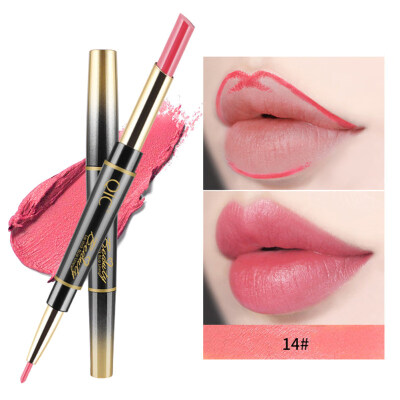 

2 in 1 Makeup Lipstick Lip Liner Pencil Waterproof Long Lasting Beauty Matte Pen