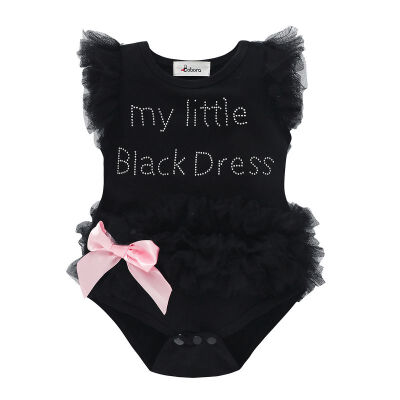 

Baby Girl Clothes Lace Short Sleeve Letter Baby Rompers Newborn Photography Props Dress Infant Jumpsuits Cotton 0-12M