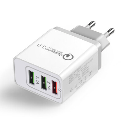

Cwxuan 18W 3 USB Ports QC 30 Power EU Plug Quick Adapter Charge
