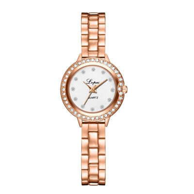 

Fashion Womens Watches With Rhinestone Ladies Alloy Strap Quartz Wristwatch Luxury Dress Clock Top Band Lvpai Reloj Mujer