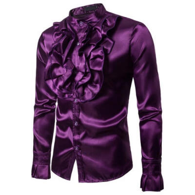 

Stylish Luxury Shirts Mens Casual Party Formal Slim Fit Shirt Top  M L XL XXL