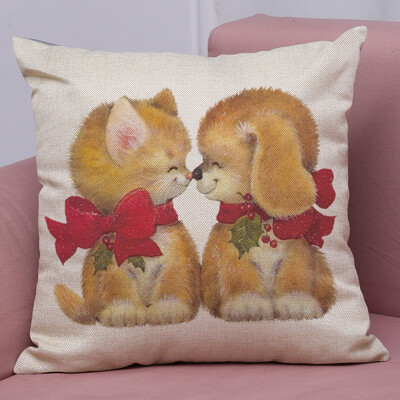 

Gobestart New Christmas Cotton Linen Pillow Case Sofa Cushion Cover Home Decor