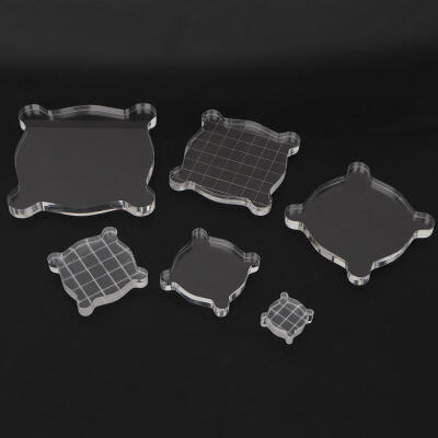 

Greensen 6PCS Wavy Edge Stamps Pad Acrylic Board For 9mm Thickness Transparent Seal Accessories