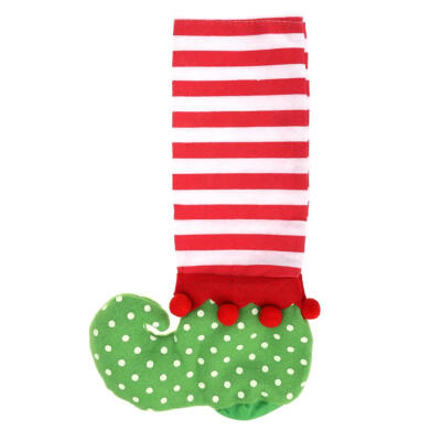 

Elf Christmas Table Chair Leg Feet Cover Wine Bottle Cover Bag Xmas Decor