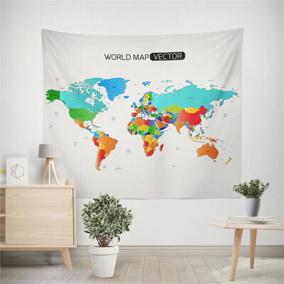 

Toponeto Vintage World Map Wall Tapestries Hanging Hippie Tapestry Bedspread Yoga Mat New