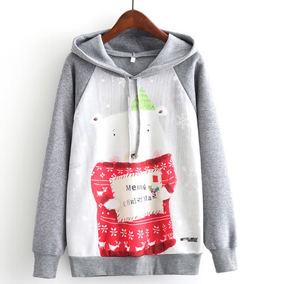 

Tailored Women Christmas Print Long Sleeve Pullover Sweatshirt Blouse Tops Hooded