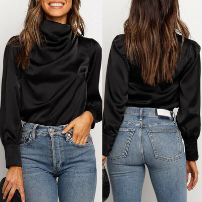 

New Women Solid Long Sleeve T Shirt Casual Pullover Long Tops Sweatshirt Blouse