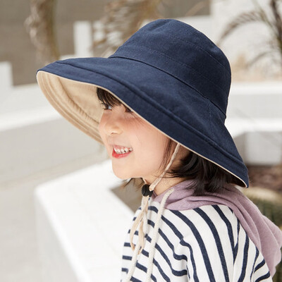 

Summer Boys Girls Baby Toddler Cotton Sun Hat Outdoor Travel Beach Wide Brim Bucket Hat Cap