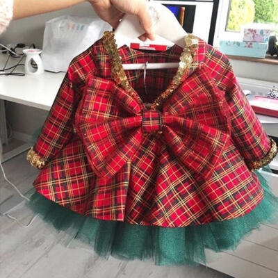

Christmas Kids Baby Girls Party Pageant DressTutu Skirts 2pcs Outfits Set XMAS Clothes