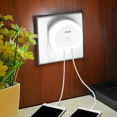 

Brelong Creative Dual USB Charger Night Light DC 5V 110 - 240V
