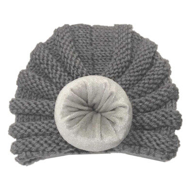 

Newborn Baby Boy Girl Knitted Turban Pom Hat Winter Warm Beanie Head wear Cap New Fashion Children Hat For Girls