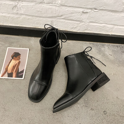 

British wind martin boots heel autumn 100 with ins thin boots side zipper short boots