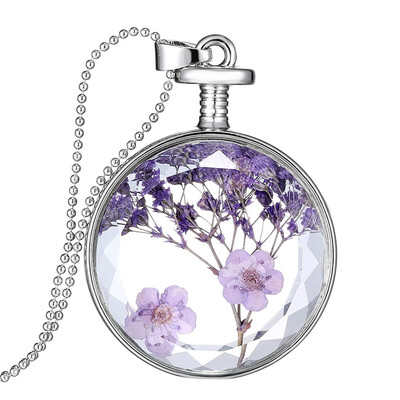 

Three Dimensional Purple Flower Probe Pendant Fresh Dream Necklace Girls Creative Jewellery Festival Gift