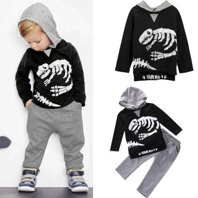 

Kid Baby Boy Girl Dinosaur Hoodie Hooded T-shirt Top Clothes JumperPants Outfit New