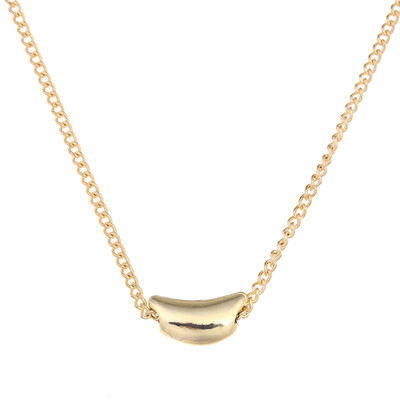 

Hot Sale Sparkling Beans Seeds Pendant necklace gold-color Clavicle Chains Statement Necklace Women JewelryHas card
