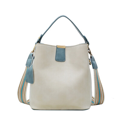 

Women Contrast Color Bucket Bag Large Capacity Casual Shoulder Messenger Bag Simple Crossbody Bag Ladies Tote T2G