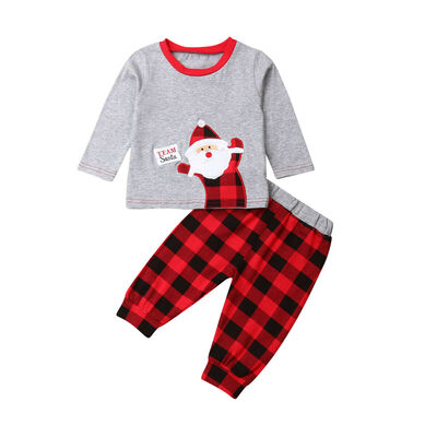 

3Pcs Kids Baby Boy Girl First Christmas Clothes Romper Pants Hat Warm Outfit Set