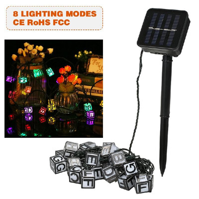 

Solar String Lights 157ft 20 LED Rope Light Letter Shape 8 Modes Multicolor Lights for Party Garden Home Festival Decoration