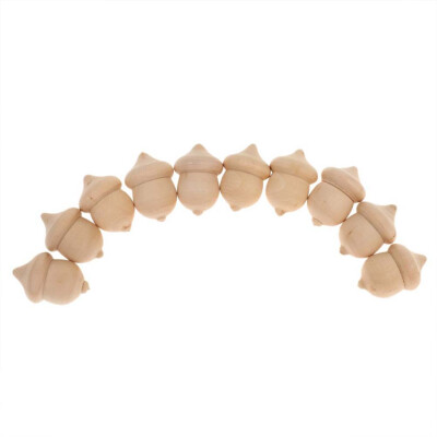 

10pcs Wooden Acorns Wedding Unfinished Novelty Party Ornaments Decor Toys Wood