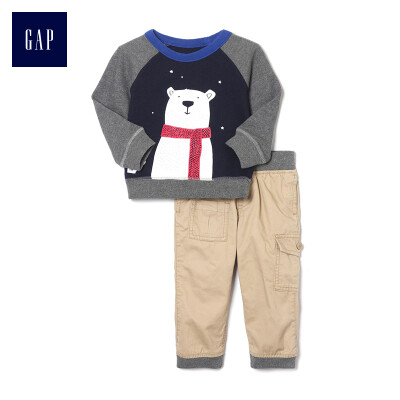 

GAP flagship store male baby print baby childrens wear set childrens autumn clothes pants 399278 winter navy blue 80cm 12-18 months