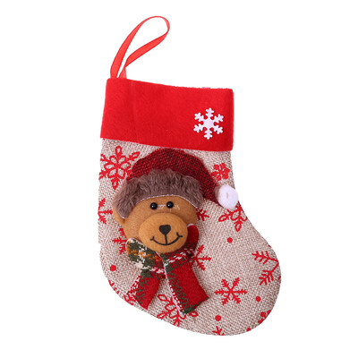 

〖Follure〗Christmas Eve Candy Gifts Bags Burlap Snowflake Socks Xmas Tree Stocking Pendant