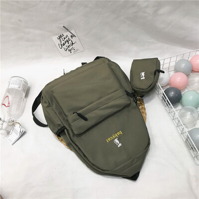 

Summer bag female college students shoulder bag Korean version of high school simple ins campus wind small fresh backpack