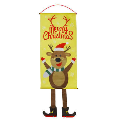 

Christmas Fabric Hanging Flags Wall Atmosphere Dress Up Home Party Christmas Ornaments