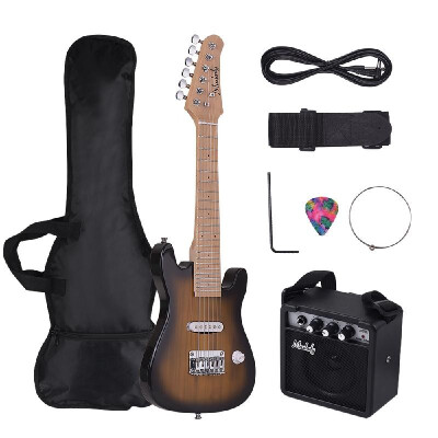 

Muslady 28 Inch Kids Children ST Electric Guitar Kit Maple Neck Paulownia Body with Mini Amplifier Guitar Bag Strap Pick String Au