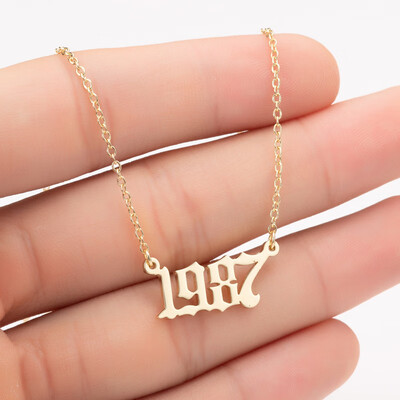 

Sale Custom Jewelry Special Date Year Number Necklace for Women from 1980 to 2002 Personalized Collares Necklaces