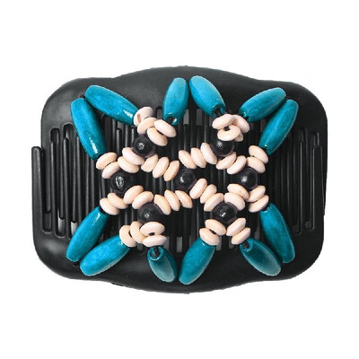 

Retro Wooden Beads Magic Hair Comb Double Row Hairpin Insert Women Hairstyle Clip