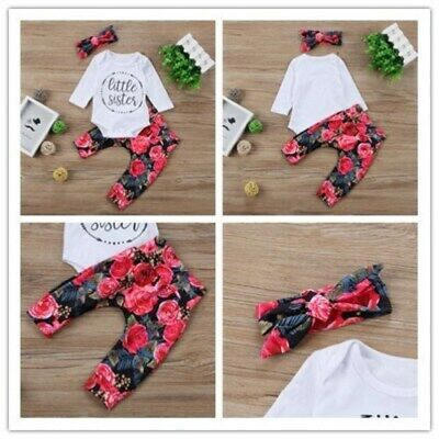 

US Boutique Kids Baby Girls Floral Romper Tops Pants Home Outfits Sets Clothes