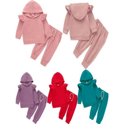 

Autumn Newborn Kid Baby Girl Clothes Set Ruffles Hoodie Tops Pants Outfit Costume