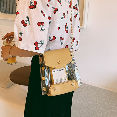 

Summer transparent jelly small bag female 2019 new Korean version of the wild single shoulder Messenger bag fashion chain small square bag