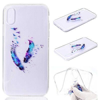 

Phone Case For iPhone  Max XR  X 8 8 Plus 7 Plus 6 6 Plus 5 SE 5S Simple UltrathinFeather Pattern Soft TPU Case Back Cover