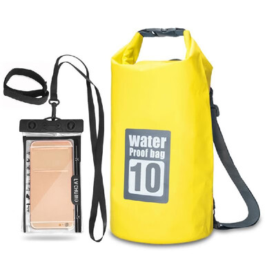 

5L 10L 15L 20L Outdoor Waterproof Dry Backpack Roll-top Floating Bag with 63 Waterproof Phone Case for Kayaking Rafting B