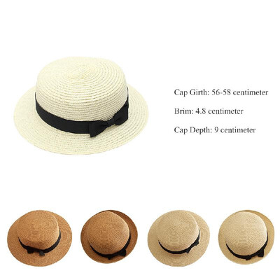 

Women Hat Summer Fall Sunscreen Bow Straw Weaving Hat Wide Brim Travel Beach Suns Visor UV Protection Cap