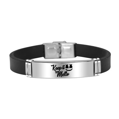 

Dj Marshmello Face Wristbands Titanium Steel Adjustable Silicone Bracelets Bangles For Unisex Women Men